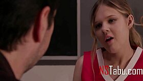 Tiny Cheerleader Fulfills Teacher's Wildest Fantasy on Classroom Desk