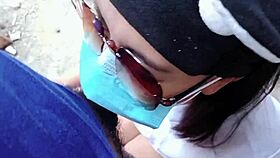 company nurse playing with construction labor on site