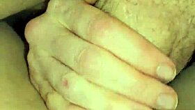 Glove-wearing milf milks cock with her mouth while wearing a thong 😏