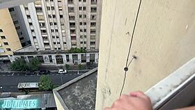 Latina redhead with big tits takes three cocks.