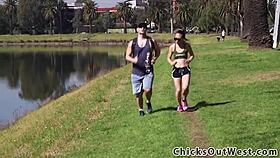 Amateur Girlfriend Screws Friend With Rimjob On Hairy Natural Tits