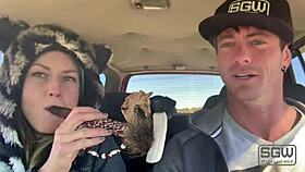 Fucking and sucking outdoors in public!