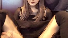 Asian ladyboy masturbates in solo video