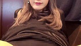 Asian ladyboy masturbates in solo video