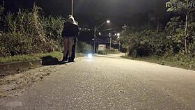 Fat Gay Man Gives Blowjob on Street Near Police