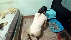 She Rides Her Cousin's Cock In Doggystyle, Draining Him Dry