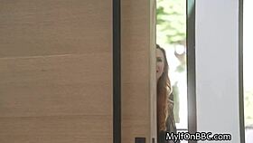 Milf slips into sexy black lingerie for interracial fun