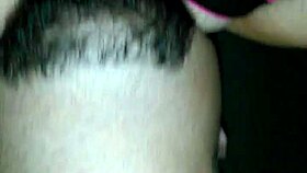 Teen enjoys oral attention from behind