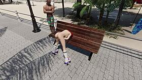 Let's play Caroline's fantasies part 1 skating on the beach