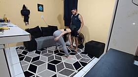 Personal trainer offers help to student and gives private lesson at home