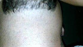 Teen enjoys oral attention from behind