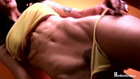 Molly's ultimate dance performance with muscular bodybuilder in nude.