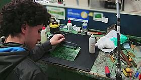 i blast a massive cumshot on a clients machine instead of fixing it, solo masturbation gone wrong