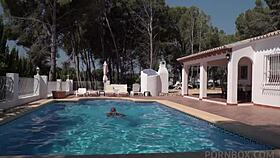 valentina ricci rides by the pool