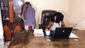 innocent cleaner gets free sex from his boss