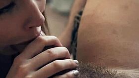 megan winters gets her tight wet pussy licked close-up in a sloppy blowjob scene