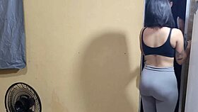 Personal trainer offers help to student and gives private lesson at home