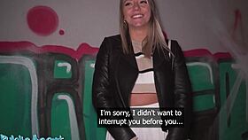 Public agent - blonde french girl caught masturbating in street fast hard fuck pov blowjob