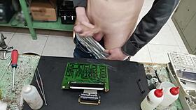 i blast a massive cumshot on a clients machine instead of fixing it, solo masturbation gone wrong