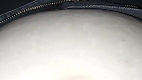 gretala relaxes on toilet seat showing off mature pregnant body