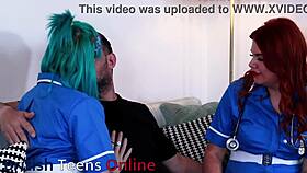 TWO NURSES GIVE A PATIENT SPECIAL TREATMENT