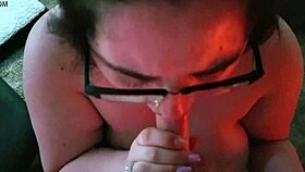 Amateur BBW with big tits sucks TheStonedFox's monster cock