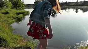 Wow, That Brunette Girl's Ass Looks Amazing in Nature Without Panties!