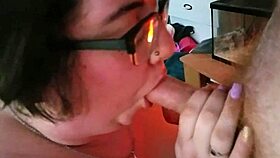 Amateur BBW with big tits sucks TheStonedFox's monster cock