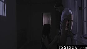 Hey, check out Melanie Brooks riding that big cock cowgirl style in this kinky trans scene! 😏