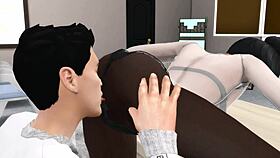 Young Teacher Helps Student To Correct Grades