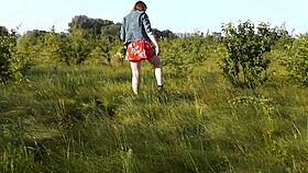 Wow, That Brunette Girl's Ass Looks Amazing in Nature Without Panties!