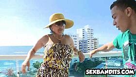 Hot slutty milf picks up young 18+ guy and fucks him intensely with big tits