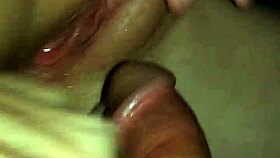 TEEN VANESSA dripping perfect PUFFY PUSSY cum on my cock in VEGAS.