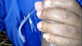 Masked Lady Gets Her Jacket Wet While Sucking on Big Black Cock in POV