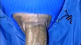 Masked Lady Gets Her Jacket Wet While Sucking on Big Black Cock in POV