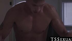 Hey, check out Melanie Brooks riding that big cock cowgirl style in this kinky trans scene! 😏