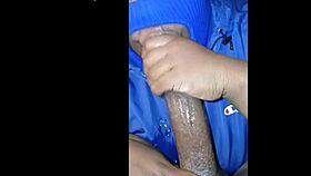 Masked Lady Gets Her Jacket Wet While Sucking on Big Black Cock in POV