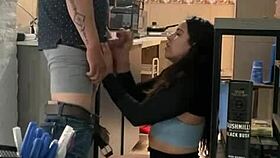 Latina woman meets the contractor for repairs