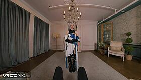 Skinny Bronya In Stockings Moans Loudly During Bent Over Fucking In Honkai Star Rail Cosplay Parody