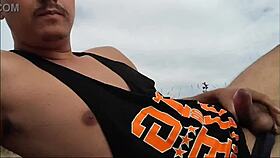 guy spills milk on nude beach, hilarious moment