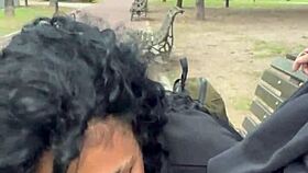 Teen takes cum orally in public park during daytime in Buenos Aires.