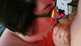 Amateur BBW with big tits sucks TheStonedFox's monster cock