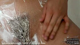 I shave hairy pussy then masturbate.