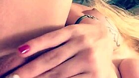 Erica enjoys a relaxing rub on her body