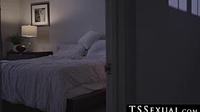 Hey, check out Melanie Brooks riding that big cock cowgirl style in this kinky trans scene! 😏