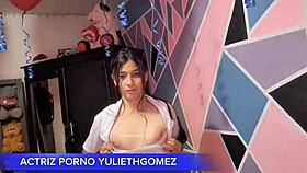 naughty girl teases with short dress and ass moves