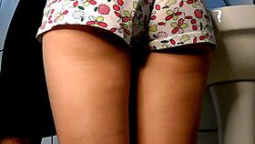 young maid fucks her husbands brother standing in the bathroom