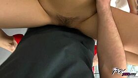 Povbitch gabrielle gucci gets cum covered bushy pussy