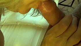 naughty wife deepthroats and gags on monster cock