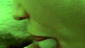 Monika Fox licks and blows small cock, letting him cum free.